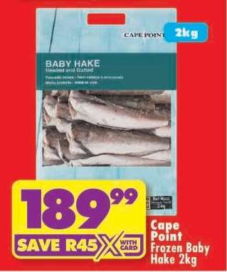 CAPE POINT FROZEN BABY HAKE 2kg