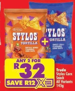 Truda Stylos Corn Snack All Variants 145g