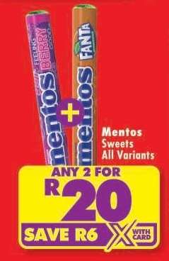 MENTOS SWEETS all variants