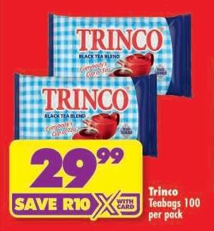 TRINCO TEABAGS 100 per pack