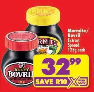 MARMITE/BOVRIL EXTRACT SPREAD 125g each