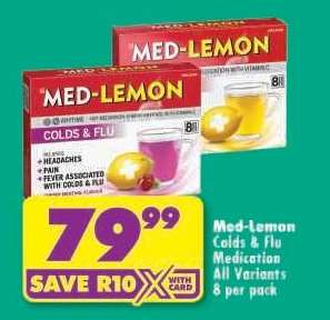 MED-LEMON COLDS & FLU MEDICATION