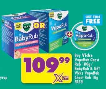 Vicks VapoRub Chest Rub 100g/BabyRub