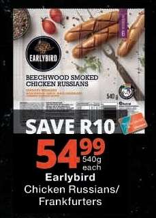 Earlybird Chicken Russians/Frankfurters