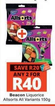 Beacon Liquorice Allsorts All Variants 150g
