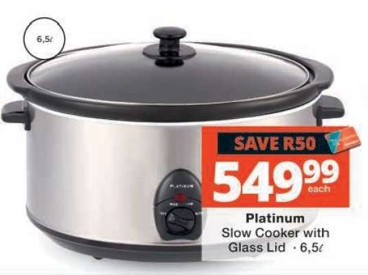 Platinum Slow Cooker with Glass Lid