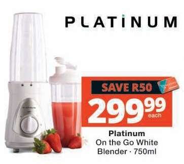 PLATINUM On-the-Go White Blender 750ml