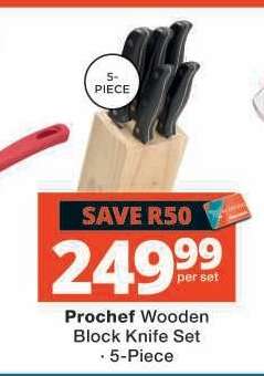 Prochef Wooden Block Knife Set