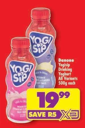 Danone Yogisip Drinking Yoghurt All Variants 500g each