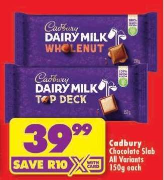 CADBURY CHOCOLATE SLAB