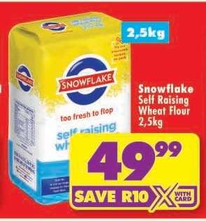 Snowflake Self Raising Wheat Flour 2.5kg