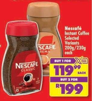 Nescafé Instant Coffee Selected Variants 200g/230g each