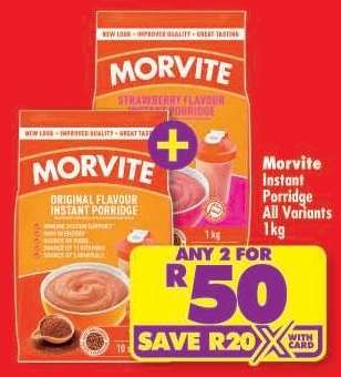 Morvite Instant Porridge All Variants 1kg