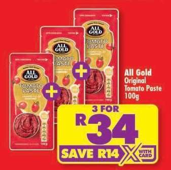 All Gold Original Tomato Paste 100g