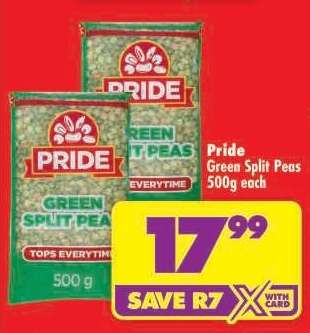 Pride Green Split Peas 500g each