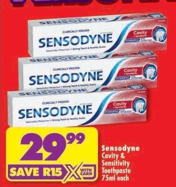 Sensodyne Cavity & Sensitivity Toothpaste 75ml each