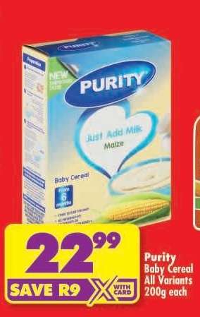 Purity Baby Cereal All Variants 200g each