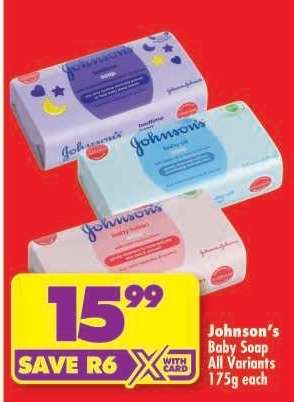 JOHNSON'S BABY SOAP all variants 175g each