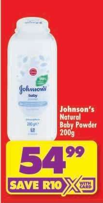 JOHNSON'S NATURAL BABY POWDER 200g