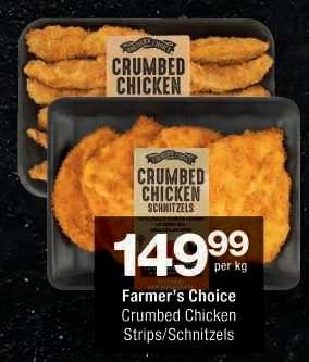 Farmer's Choice Crumbed Chicken Strips/Schnitzels