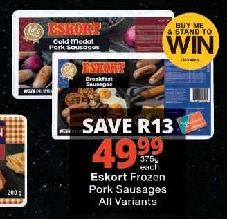 Eskort Frozen Pork Sausages