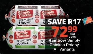 Rainbow Simply Chicken Polony