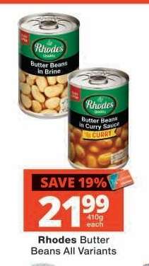 Rhodes Butter Beans All Variants
