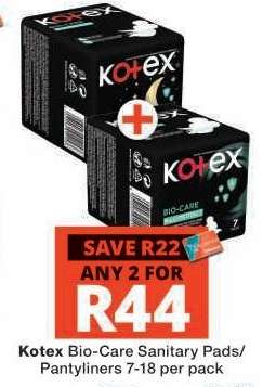 Kotex Bio-Care Sanitary Pads/Pantyliners