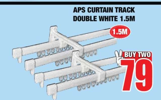 APS CURTAIN TRACK DOUBLE WHITE 1.5M
