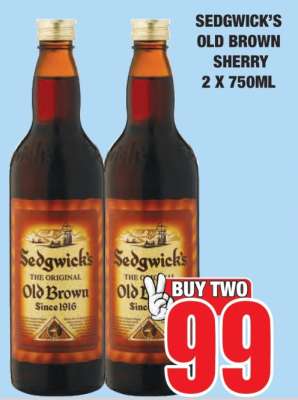SEDGWICK'S OLD BROWN SHERRY 2 X 750ML