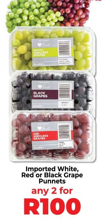 Imported White, Red or Black Grape Punnets