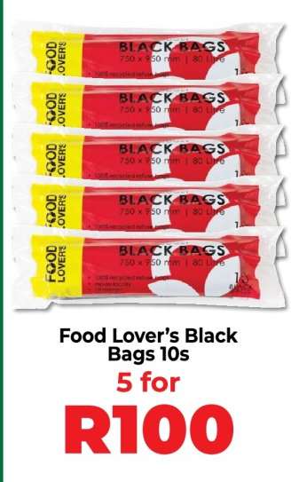 Food Lover’s Black Bags 10s
