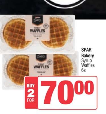SPAR Bakery Syrup Waffles 6s