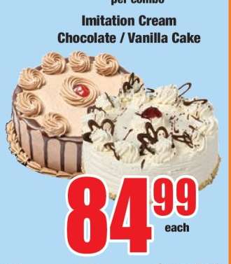 Imitation Cream Chocolate / Vanilla Cake