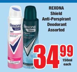 REXONA Shield Anti-Perspirant Deodorant Assorted