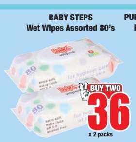 BABY STEPS Wet Wipes Assorted 80's