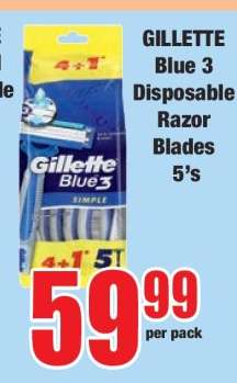 GILLETTE Blue 3 Disposable Razor Blades 5's