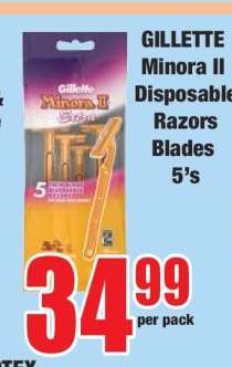 GILLETTE Minora II Disposable Razors Blades 5’s