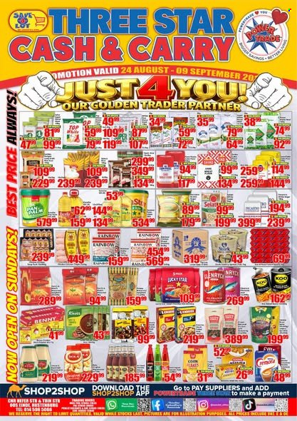 Three Star Cash and Carry specials - 08.24.2026 - 09.09.2026. Page 1