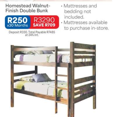Homestead Walnut-Finish Double Bunk