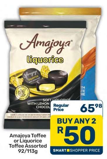 Amajoya Toffee or Liquorice Toffee Assorted 92/113g
