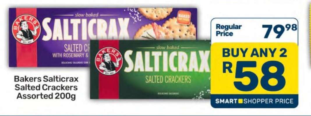 Bakers Salticrax Salted Crackers Assorted 200g