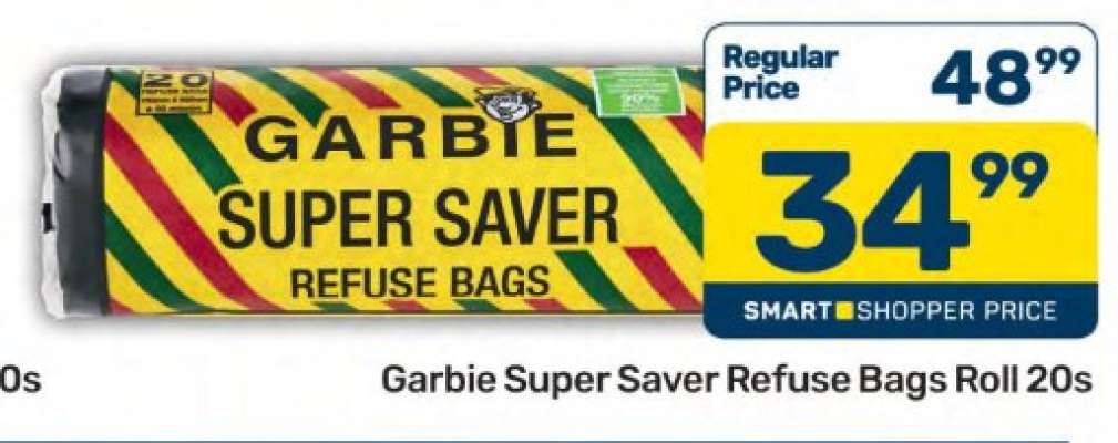 Garbie Super Saver Refuse Bags Roll 20s