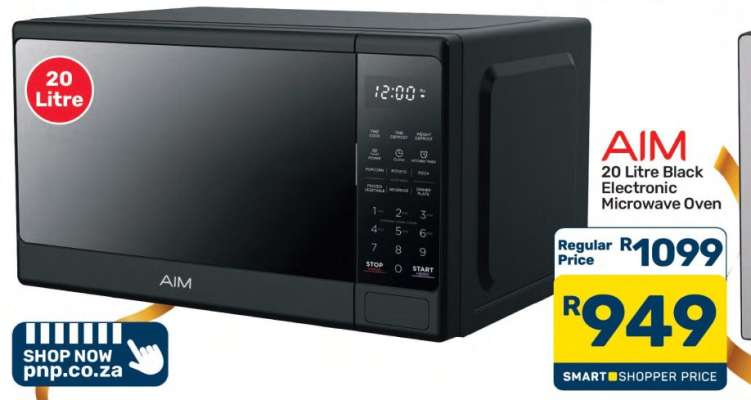 AIM 20 Litre Black Electronic Microwave Oven
