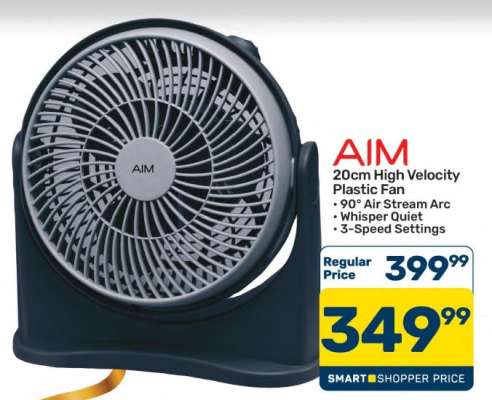 AIM 20cm High Velocity Plastic Fan