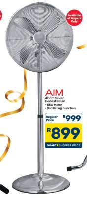 AIM 40cm Silver Pedestal Fan