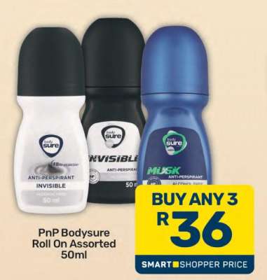 PnP Bodysure Roll-On Assorted 50ml