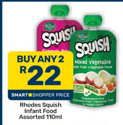 Rhodes Squish Infant Food Assorted 110ml