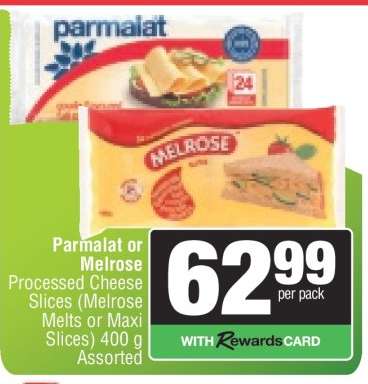 Parmalat or Melrose Processed Cheese Slices
