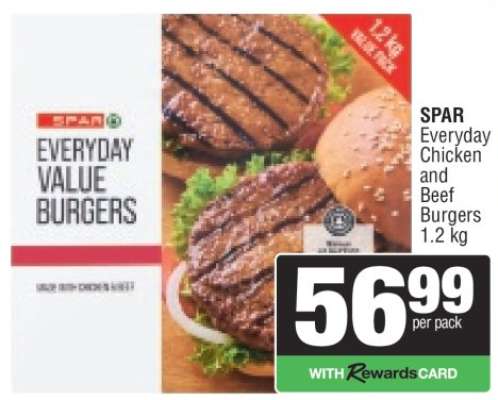 SPAR Everyday Chicken and Beef Burgers